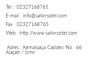Sailors Otel Bahe iletiim bilgileri